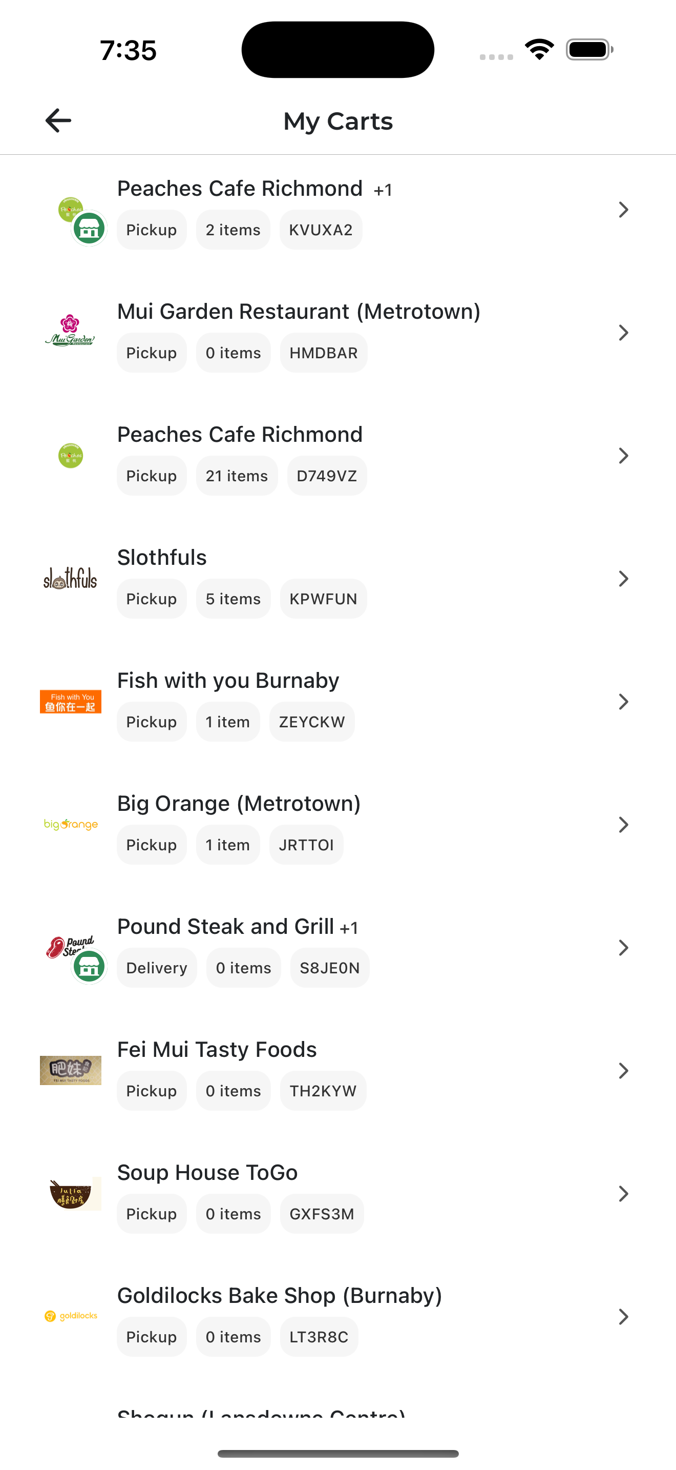 Multiple Carts Management
